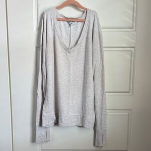 Athleta Light Oatmeal Knit v neck sweater